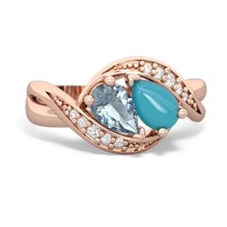 Aquamarine Summer Winds 14K Rose Gold ring R5342