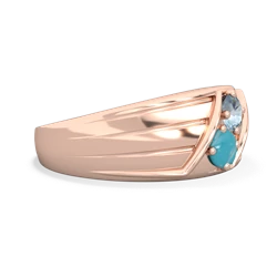 Aquamarine Men's Streamline 14K Rose Gold ring R0460