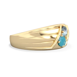 Aquamarine Men's Streamline 14K Yellow Gold ring R0460