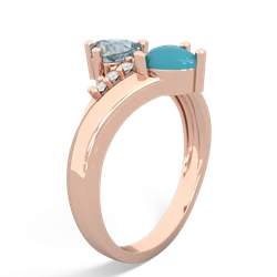 Aquamarine Heart To Heart 14K Rose Gold ring R2064