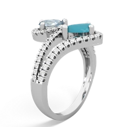 Aquamarine Diamond Dazzler 14K White Gold ring R3000