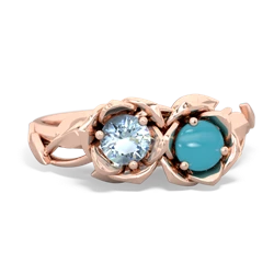 Aquamarine Rose Garden 14K Rose Gold ring R5510