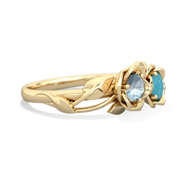 Aquamarine Rose Garden 14K Yellow Gold ring R5510