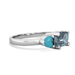 Aquamarine Three Stone 14K White Gold ring R5235