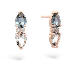 Aquamarine Bowtie Drop 14K Rose Gold earrings E0865
