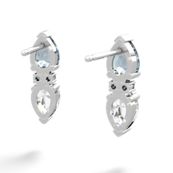 Aquamarine Bowtie Drop 14K White Gold earrings E0865