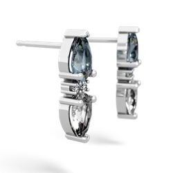 Aquamarine Bowtie Drop 14K White Gold earrings E0865