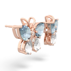 Aquamarine Butterfly 14K Rose Gold earrings E2215