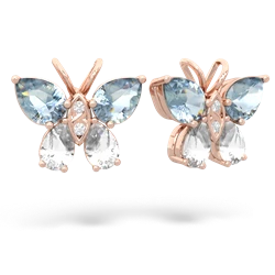 Aquamarine Butterfly 14K Rose Gold earrings E2215