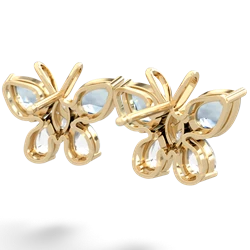 Aquamarine Butterfly 14K Yellow Gold earrings E2215