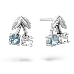 Aquamarine Sweet Cherries 14K White Gold earrings E7001