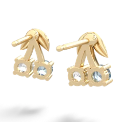 Aquamarine Sweet Cherries 14K Yellow Gold earrings E7001