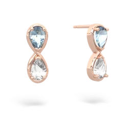 Aquamarine Infinity 14K Rose Gold earrings E5050