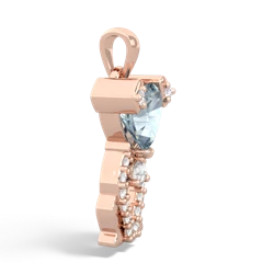 Aquamarine Puppy Love 14K Rose Gold pendant P5800