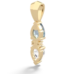 Aquamarine Bowtie Drop 14K Yellow Gold pendant P0865
