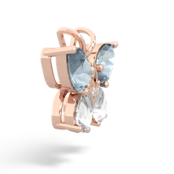 Aquamarine Butterfly 14K Rose Gold pendant P2215