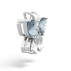 Aquamarine Butterfly 14K White Gold pendant P2215