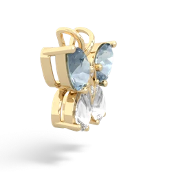 Aquamarine Butterfly 14K Yellow Gold pendant P2215