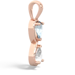 Aquamarine Infinity 14K Rose Gold pendant P5050