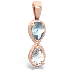 Aquamarine Infinity 14K Rose Gold pendant P5050