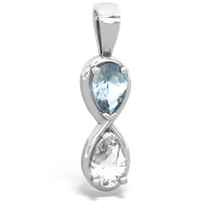 Aquamarine Infinity 14K White Gold pendant P5050