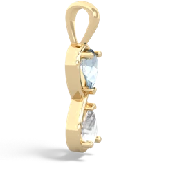 Aquamarine Infinity 14K Yellow Gold pendant P5050