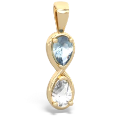 Aquamarine Infinity 14K Yellow Gold pendant P5050