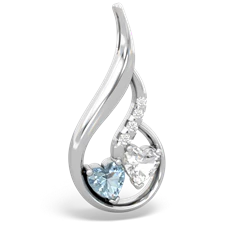 Aquamarine Keepsake Curves 14K White Gold pendant P5450