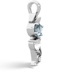 Aquamarine Kitten 14K White Gold pendant P5780