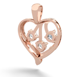 Aquamarine Glowing Heart 14K Rose Gold pendant P2233