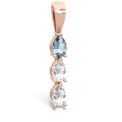 Aquamarine Dew Drops 14K Rose Gold pendant P2251