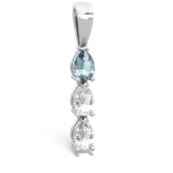 Aquamarine Dew Drops 14K White Gold pendant P2251