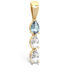 Aquamarine Dew Drops 14K Yellow Gold pendant P2251