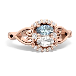 Aquamarine Love Nest 14K Rose Gold ring R5860