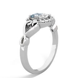 Aquamarine Love Nest 14K White Gold ring R5860