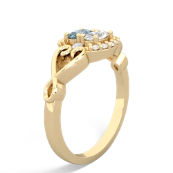 Aquamarine Love Nest 14K Yellow Gold ring R5860