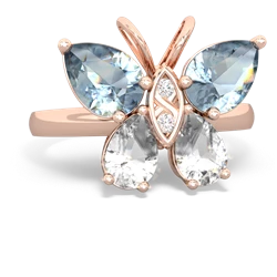 Aquamarine Butterfly 14K Rose Gold ring R2215