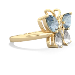 Aquamarine Butterfly 14K Yellow Gold ring R2215