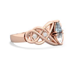 Aquamarine Keepsake Celtic Knot 14K Rose Gold ring R5300