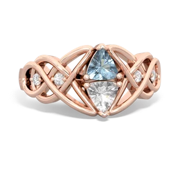 Aquamarine Keepsake Celtic Knot 14K Rose Gold ring R5300