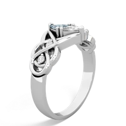 Aquamarine Keepsake Celtic Knot 14K White Gold ring R5300