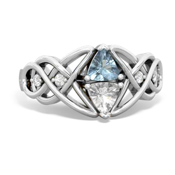 Aquamarine Keepsake Celtic Knot 14K White Gold ring R5300