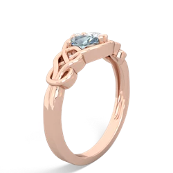 Aquamarine Celtic Love Knot 14K Rose Gold ring R5420