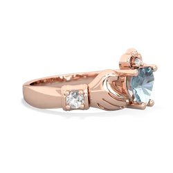 Aquamarine Claddagh Keepsake 14K Rose Gold ring R5245