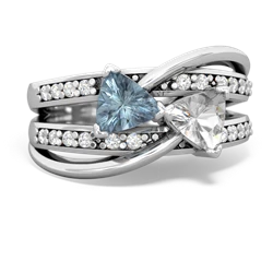 Aquamarine Bowtie 14K White Gold ring R2360