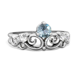 Aquamarine Crown Keepsake 14K White Gold ring R5740