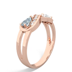 Aquamarine Diamond Infinity 14K Rose Gold ring R5390