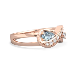 Aquamarine Diamond Infinity 14K Rose Gold ring R5390