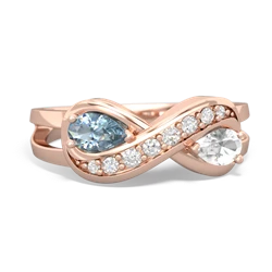 Aquamarine Diamond Infinity 14K Rose Gold ring R5390