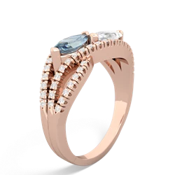 Aquamarine Diamond Rivers 14K Rose Gold ring R3070